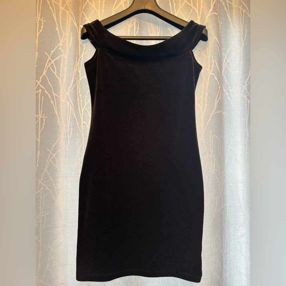 Forever 21 Black Cowl Neck Sheath Sparkly Dress